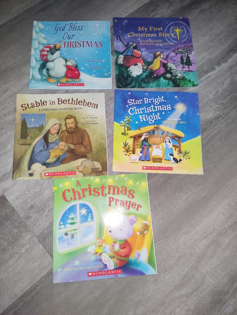 Kids Christmas Book Bundle Lot of 5 Religious Holiday Stories Scholastic Nativit